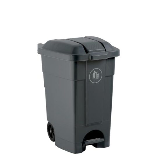 3274- 102531 Contenitore mobile grigio a pedale in plastica 70 lt