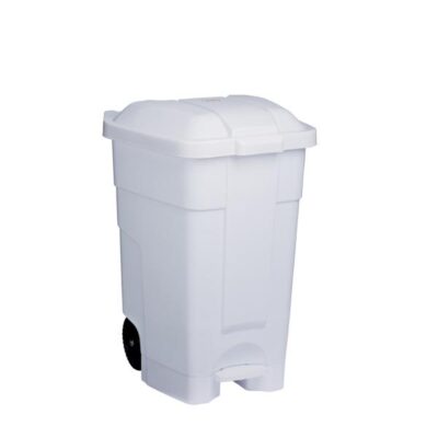 3275- 102532 Contenitore mobile bianco a pedale in plastica 70 lt