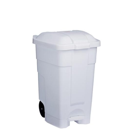 3275- 102532 Contenitore mobile bianco a pedale in plastica 70 lt