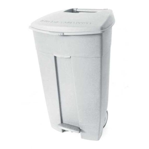 3269- 102534 Contenitore mobile bianco  a pedale in plastica 120 lt