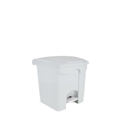 3289- 115350 Contenitore  bianco  a pedale in plastica 30 lt contitop