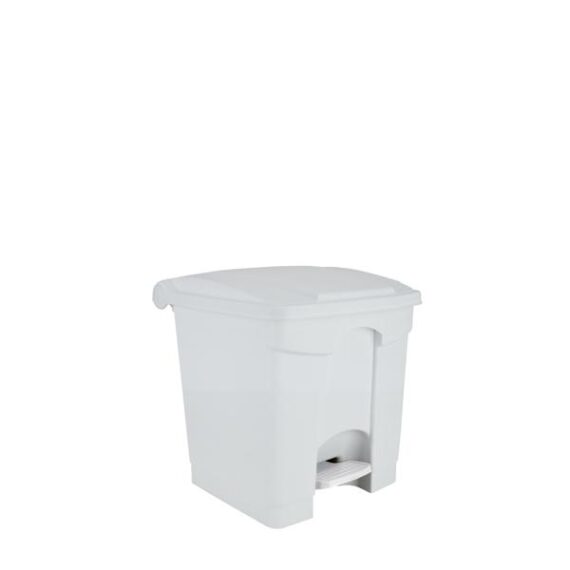 3289- 115350 Contenitore  bianco  a pedale in plastica 30 lt contitop