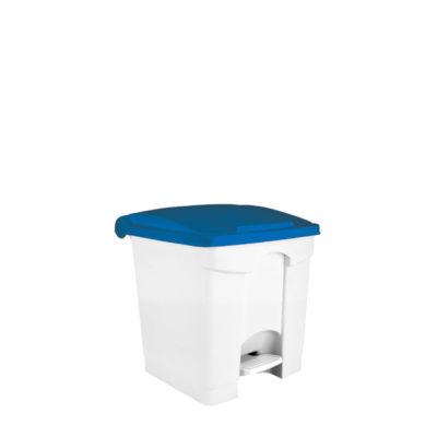 3290- 115355 Contenitore  bianco-blu  a pedale in plastica 30 lt contitop