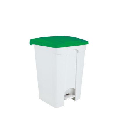 3298- 115458 Contenitore  bianco-verde  a pedale in plastica 45 lt contitop