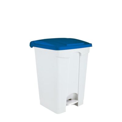 3295- 115455 Contenitore  bianco-blu  a pedale in plastica 45 lt contitop