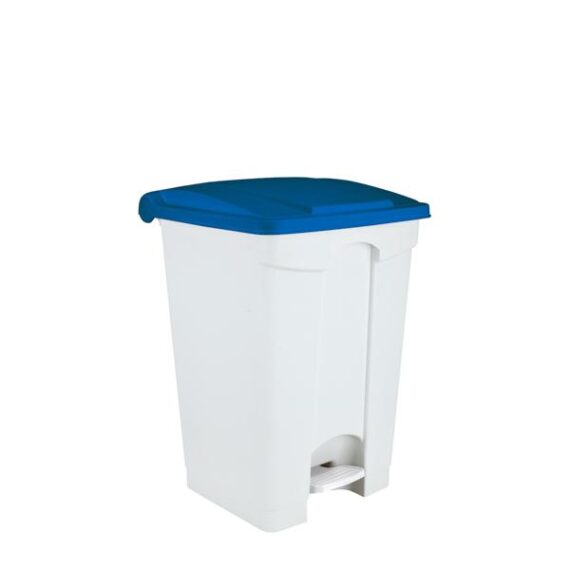 3295- 115455 Contenitore  bianco-blu  a pedale in plastica 45 lt contitop