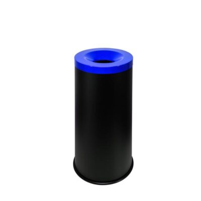 3410-770015 GETTACARTE ANTIFUOCO CON COPERCHIO COLORATO NERO BLU 50 LT