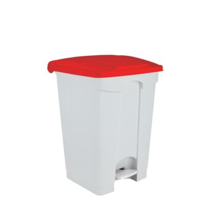 3302- 115757 Contenitore  bianco-rosso a pedale in plastica 70 lt contitop