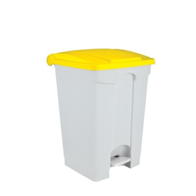 3301- 115756 Contenitore  bianco-giallo a pedale in plastica 70 lt contitop