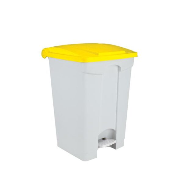 3301- 115756 Contenitore  bianco-giallo a pedale in plastica 70 lt contitop