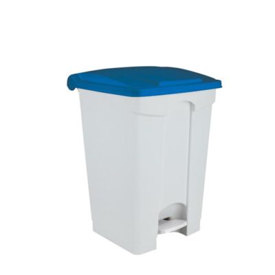 3300- 115755 Contenitore  bianco-blu a pedale in plastica 70 lt contitop