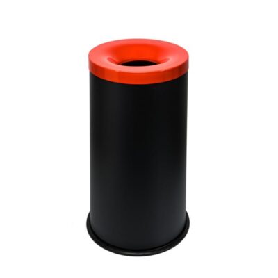 3411-770027 GETTACARTE ANTIFUOCO CON COPERCHIO COLORATO ROSSO 90 LT