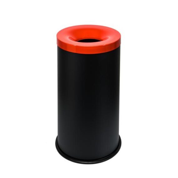 3411-770027 GETTACARTE ANTIFUOCO CON COPERCHIO COLORATO ROSSO 90 LT