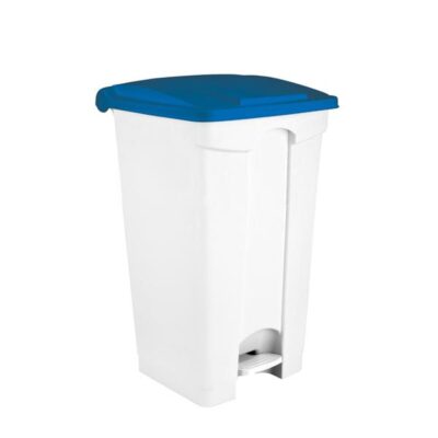 3305- 115955 Contenitore  bianco-blu a pedale in plastica 90 lt contitop
