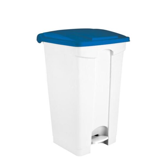 3305- 115955 Contenitore  bianco-blu a pedale in plastica 90 lt contitop