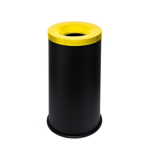 3411-770026 GETTACARTE ANTIFUOCO CON COPERCHIO COLORATO GIALLO 90 LT