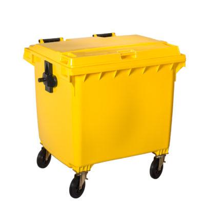 3433-766641 CONTENITORE GRIGIO CON 4 RUOTE CONTIVIA 4 GIALLO 660LT