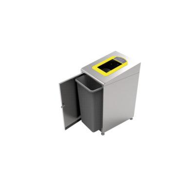 3441-789020  GETTACARTE IN INOX SATINATO  PER LA RACCOLTA DIFFERENZIATA 60 LT
