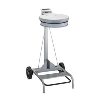 3234-601043 PORTASACCO MOBILE CON COPERCHIO E PEDALE CONTIMOBILE GRIGIO 110LT