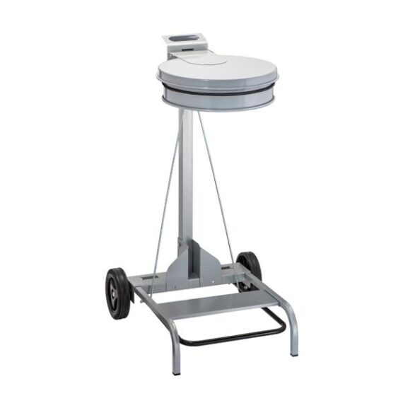 3234-601043 PORTASACCO MOBILE CON COPERCHIO E PEDALE CONTIMOBILE GRIGIO 110LT