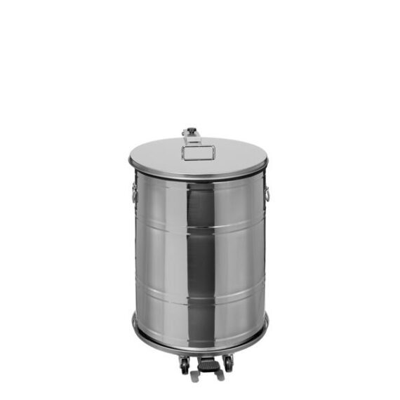3242-790631 CONTENITORE INOX STAGNO MOBILE A TENUTA STAGNA FINITURA BRILLANTE 70LT