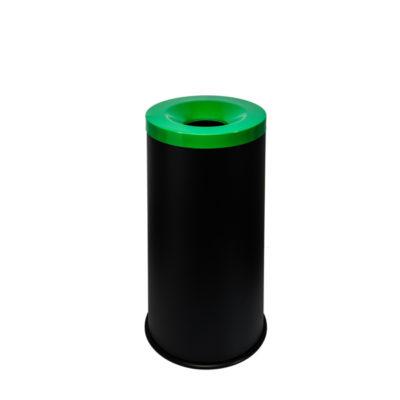 3410-770018 GETTACARTE ANTIFUOCO CON COPERCHIO COLORATO VERDE 50 LT
