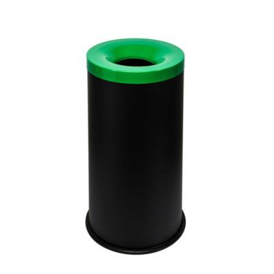3411-770028 GETTACARTE ANTIFUOCO CON COPERCHIO COLORATO VERDE 90 LT