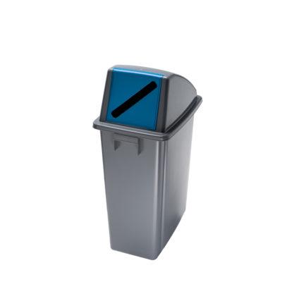 3338-114210 Gettacarte per la raccolta differenziata office 60 lt coperchio frontale blu
