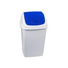 3323-906355 Pattumiera con basculante bianco-blu 50 lt Rif