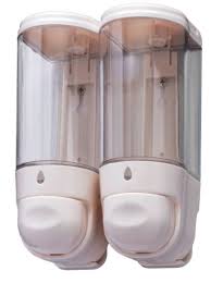 3095-110555 MINI DISTRIBUTORE DI SAPONE LIQUIDO DOPPIO BIANCO BASICA