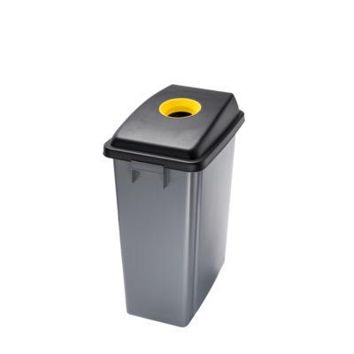 3334-114206 Gettacarte per la raccolta differenziata office 60 lt coperchio superiore foro giallo