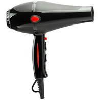 3198-10421 ASCIUGACAPELLI NERO  MYSTRALE CON SUPPORTO MURALE