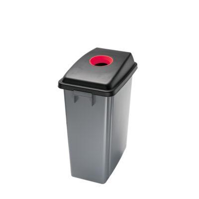 3335-114207 Gettacarte per la raccolta differenziata office 60 lt coperchio superiore foro rosso