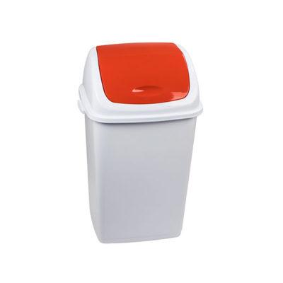 3325-906357 Pattumiera con basculante bianco-rosso 50 lt Rif
