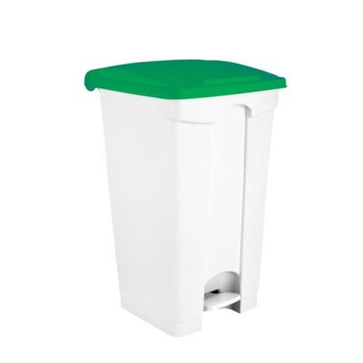 3284- 115578 Contenitore mobile bianco-verde a pedale in plastica 70 lt contitop